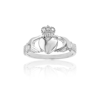 Textured Claddagh Ring (Silver) Lucky Diamond New York