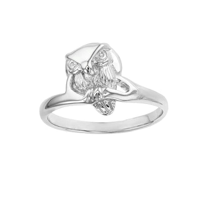 Textured Owl Ring (Silver) Lucky Diamond New York