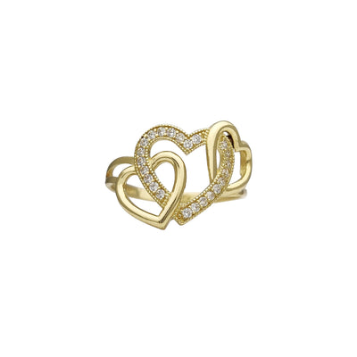 Three-Heart Interlocked Ring (14K) Lucky Diamond New York