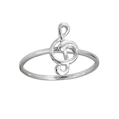 Treble Clef Music Notes Ring (Silver) Lucky Diamond New York