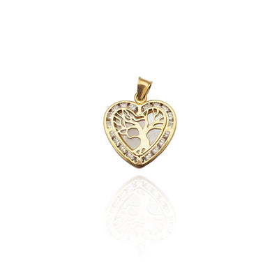 Tree of Love Heart CZ Pendant (14K) New York Lucky Diamond