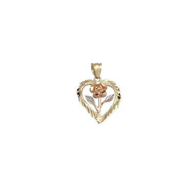 Tri-Color Rose Heart Pendant (14K) Lucky Diamond New York