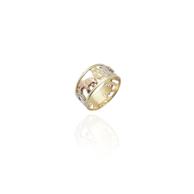 Tri-Color Seven Potential Lucky Ring (14K) New York Lucky Diamond