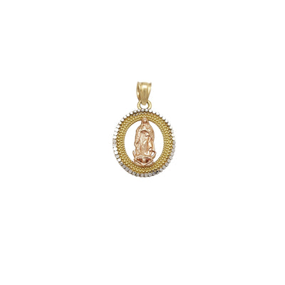 Tri-Tone Milgrain Virgin Mary Pendant (14K) Lucky Diamond New York