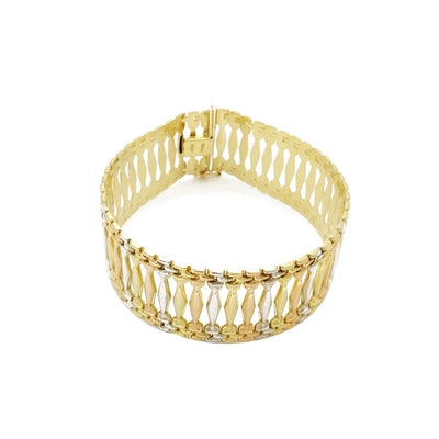 Gypsy Bracelet (14K) Yellow Gold, White Gold, Rose Gold, Lucky Diamond