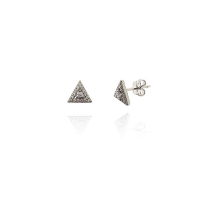 Triangular CZ Earrings (Silver) New York Lucky Diamond