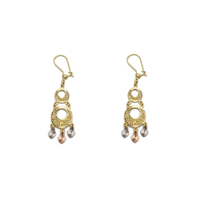 Tricolor Diamond-Cuts Chandelier Dangling Earrings (14K) Lucky Diamond New York