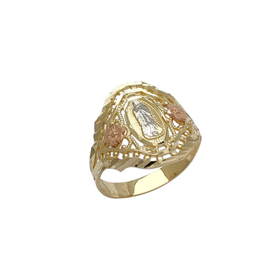 Tricolor Diamond Cuts Virgin Mary Ring (14K) Lucky Diamond New York