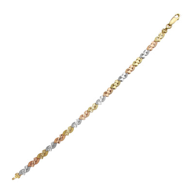 Tricolor Hearts S-Link Fancy Bracelet (14K) Lucky Diamond New York