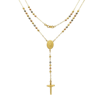 Tricolor Nuestra Señora Guadalupe Rosary Necklace (14K) Lucky Diamond New York