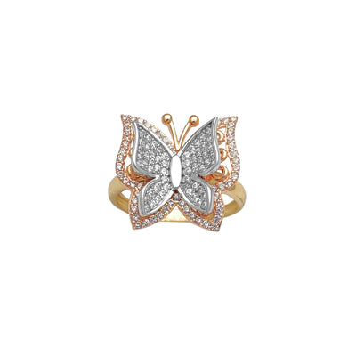 Tricolor Butterfly Ring (14K) Lucky Diamond New York