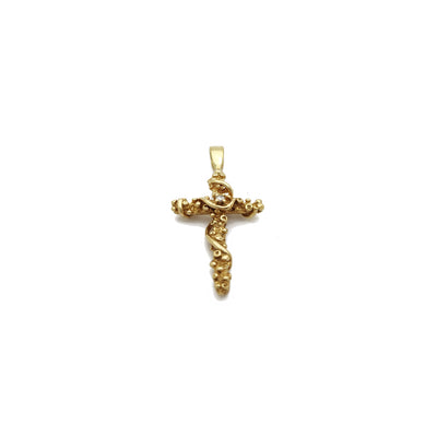 Twisted Rope Cross Pendant (14K) 14 Karat Yellow Gold, Lucky Diamond New York
