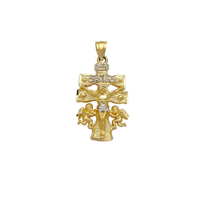 Two-Tone CARAVACA Crucifix Pendant (14K) Lucky Diamond New York