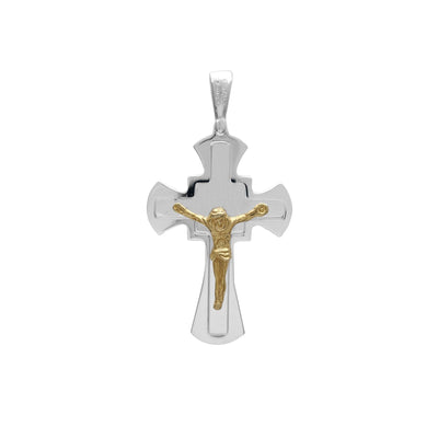 Two-Tone Crucifix Pendant (Silver) Lucky Diamond New York