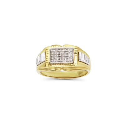 Two-Tone Pave Men's Ring (14K) Lucky Diamond New York