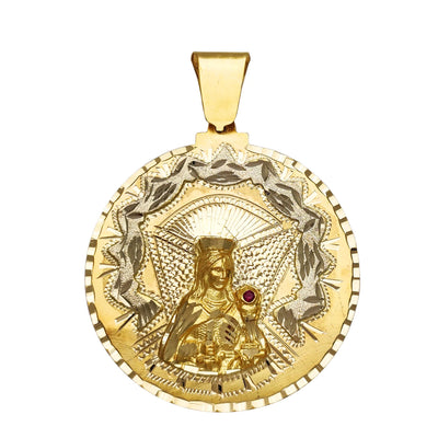 Two-Tone Saint Barbara Diamond-Cuts Medallion Pendant (14K) Lucky Diamond New York