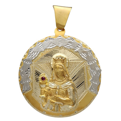 Two-Tone Saint Barbara Medallion Pendant (14K) Lucky Diamond New York