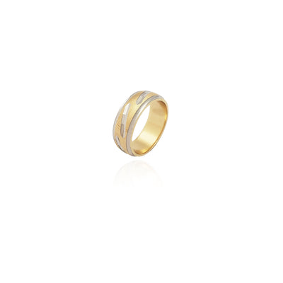 Two-Tone Beveled Dimaond Cut Wedding Ring (14K) New York Lucky Diamond