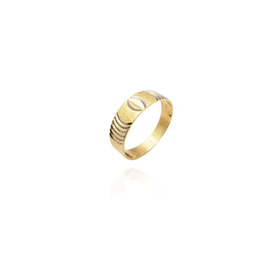 Two-Tone Curve Diamond Cut Wedding Ring (14K) New York Lucky Diamond
