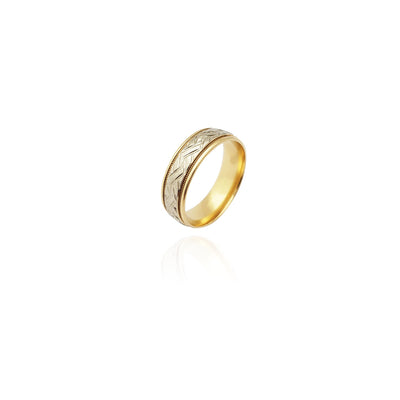 Two-Tone Paver Diamond Cut Wedding Ring (14K) New York Lucky Diamond