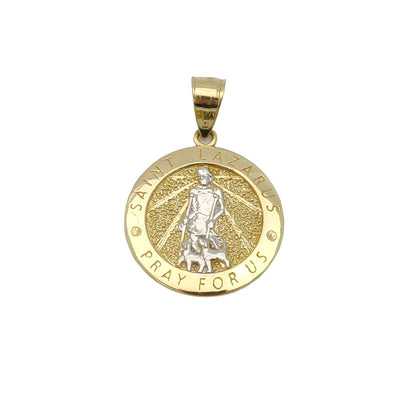 Saint Lazarus Round Medallion Pendant (14K) Lucky Diamond New York