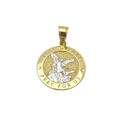 Saint Michael Round Medallion Pendant (14K) Lucky Diamond New York