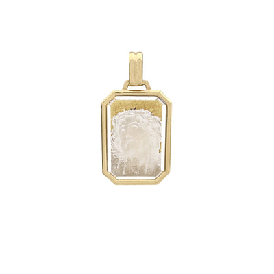 Two-Toned Outlined Jesus Head Pendant (14K) Lucky Diamond New York