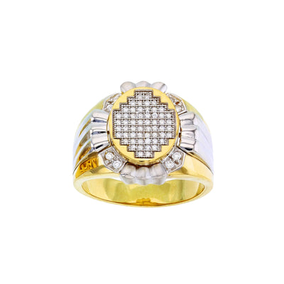 Two-Toned Pave Men's Ring (14K) Lucky Diamond New York