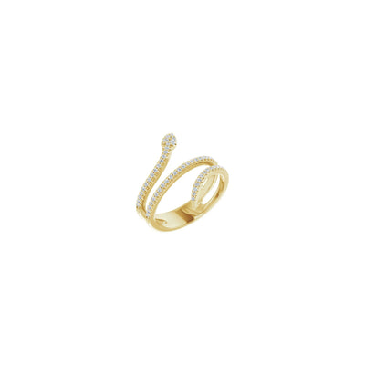 Diamond Coiled Snake Ring yellow (14K) main - Lucky Diamond - New York