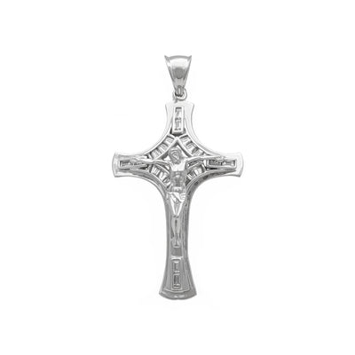 Baguette Iced-Out Crucifix Pendant (14K) front - Lucky Diamond - New York