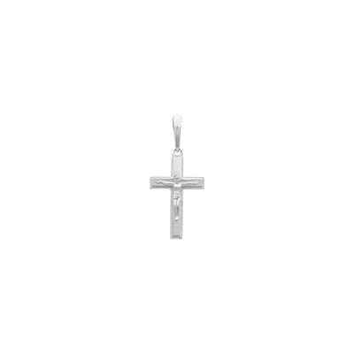 Small Bordered Cross Pendant (14K) front - Lucky Diamond - New York