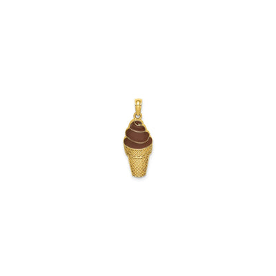 Chocolate Ice Cream Cone Pendant (14K) front - Lucky Diamond - New York