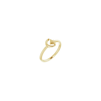 Crescent Moon & North Star Stackable Ring yellow (14K) main - Lucky Diamond - New York