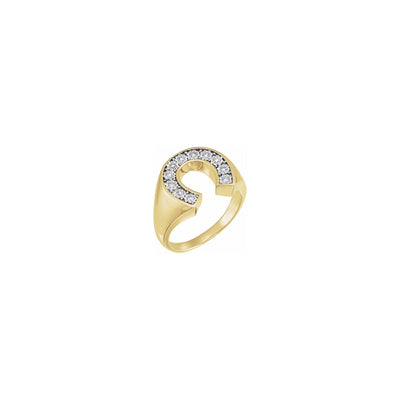 Icy Diamond Horseshoe Ring (14K) diagonal- Lucky Diamond - New York