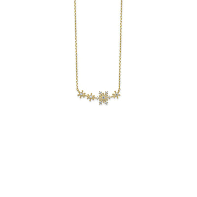 Snowflakes Necklace (14K) front - Lucky Diamond - New York