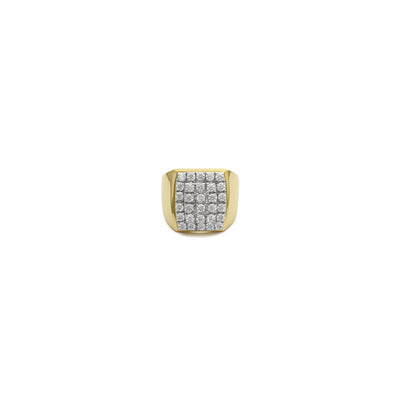 Icy Square Cluster Signet Ring (14K) front - Lucky Diamond - New York