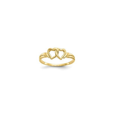 Interlocking Heart Ring (14K) diagonal - Lucky Diamond - New York