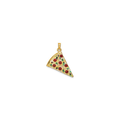 Large Pepperoni Pizza Slice Pendant (14K) front - Lucky Diamond - New York