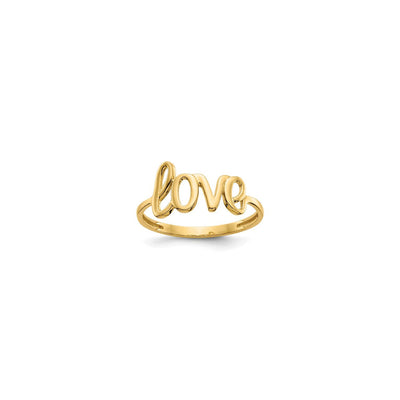 "Love" Script Font Ring (14K) main - Lucky Diamond - New York
