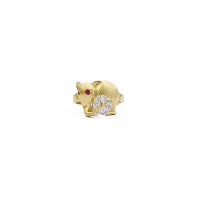 Matte Elephant Ring (14K) front - Lucky Diamond - New York