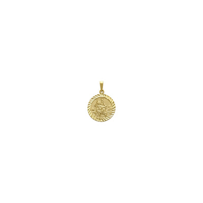 Saint Christopher Diamond-Cut Round Medallion Pendant (14K) front - Lucky Diamond - New York
