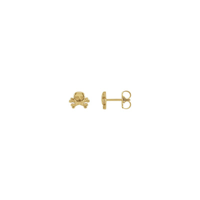 Skull & Crossbones Stud Earrings yellow (14K) main - Lucky Diamond - New York