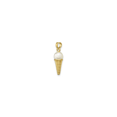 White Ice Cream Cone Pearl Pendant (14K) diagonal - Lucky Diamond - New York