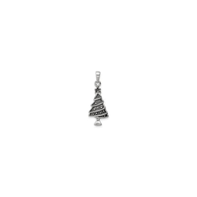 Antique-Finish Christmas Tree Pendant (Silver) front - Lucky Diamond - New York