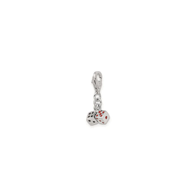 Colored Pair of Dice Charm (Silver) diagonal - Lucky Diamond - New York