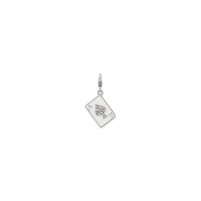 Icy Ace of Spade Card Charm (Silver) front - Lucky Diamond - New York