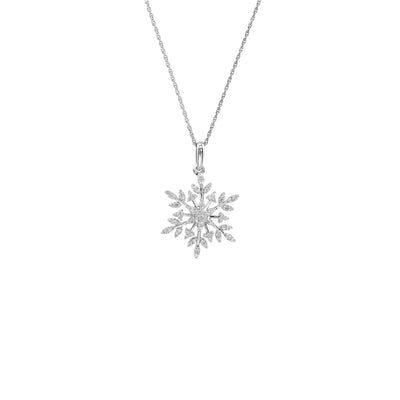 Icy Snowflake Necklace (Silver) front - Lucky Diamond - New York
