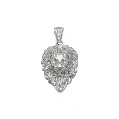 Lion Head Pendant (Silver) front - Lucky Diamond New York