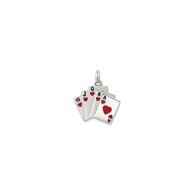Royal Flush of Hearts Charm (Silver) front - Lucky Diamond - New York