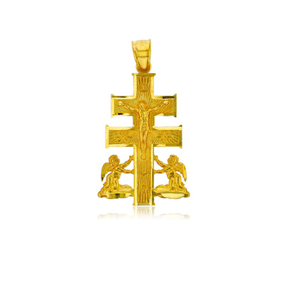 Yellow Gold Caravaca Cross Pendant (14K) - Lucky Diamond